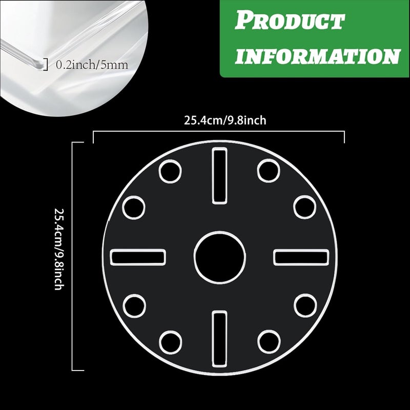 beinkmake Round Clock Router Template Circle Acrylic Router Template with Clock Dials for Woodworking Drawing Inlay Templates Charcuterie Board Decorative Templates - Image 2